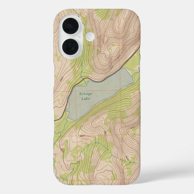 Tenaya Lake, Yosemite Topographische Karte Case-Mate iPhone Hülle (Rückseite)