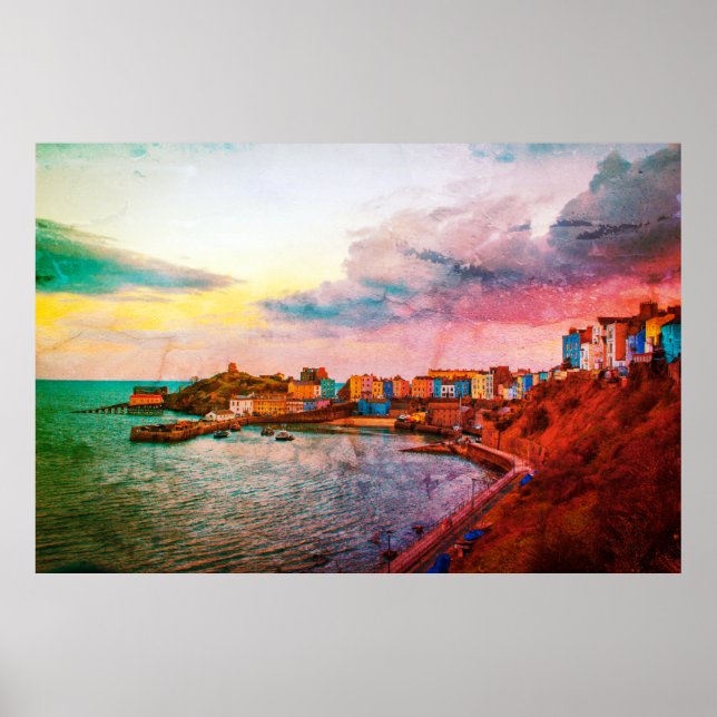 Tenby Harbour, South West Wales, UK Poster (Vorne)