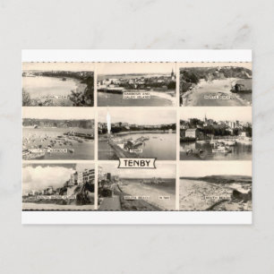 Tenby Harbour Strände Vintage Multiview Postkarte
