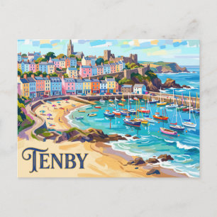 Tenby Wales Postkarte