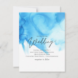 Tendenz Aqua Blau Aquarell-Wash-Wedding