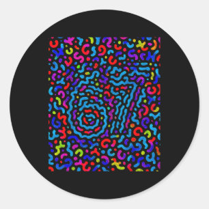 Tendenz Gen Z Alpha Six Seven 6 7 _9 Runder Aufkleber