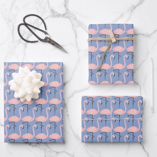 Tender Flamingo Muster Geschenkpapier Set (Vorderseite)