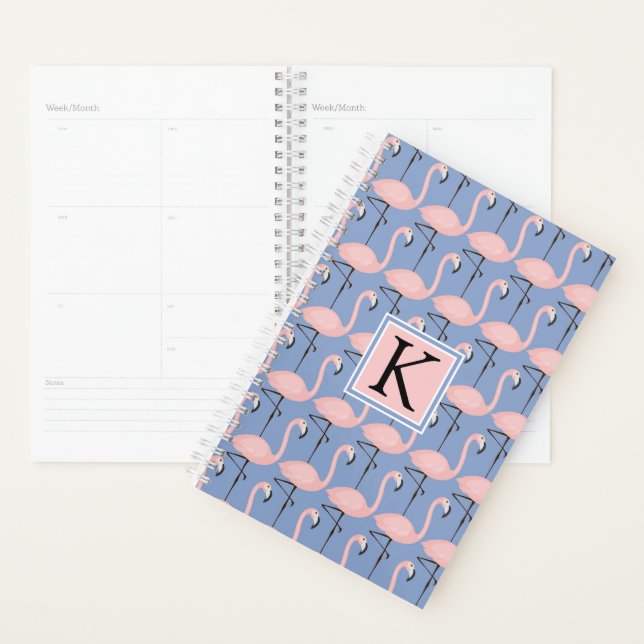 Tender Flamingo Muster | Monogramm Planer (Anzeige)