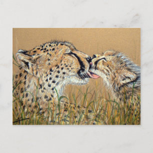 Tender Kiss Cheetah Baby & Mama Postkarte