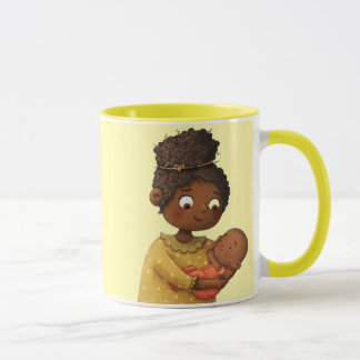 Tender Moment Whimsical Mother and Child Art Cofee Tasse
