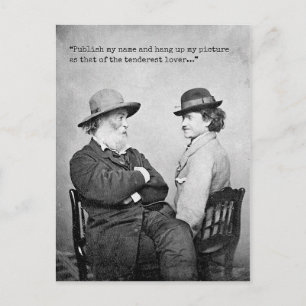 "Tenderest Lover" Walt Whitman und Peter Doyle Postkarte