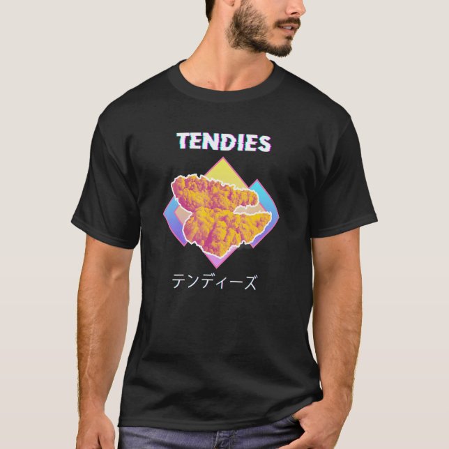 Tendies Chicken Vaporwave Shirt Japanese Kanji Gli (Vorderseite)