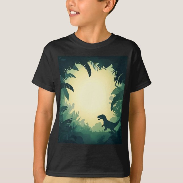 Tendy T-Rex Dinosaur T - Shirt - Schwarz (Vorderseite)