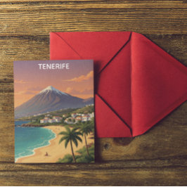 Tenerife Mount Teide Canary Island Vintage Travel Postkarte