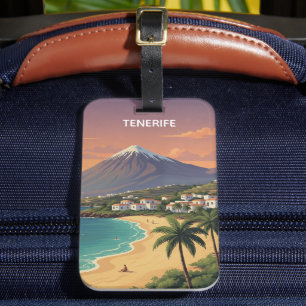 Tenerife Mount Teide Kanarische Insel Vintage-Reis Gepäckanhänger