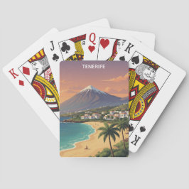 Tenerife Mount Teide Kanarische Insel Vintage Reis Spielkarten