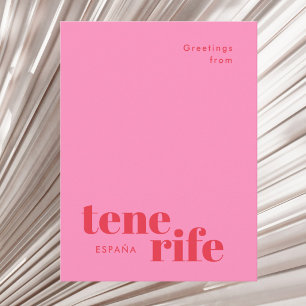 Tenerife Spanien moderne Typografie Postkarte