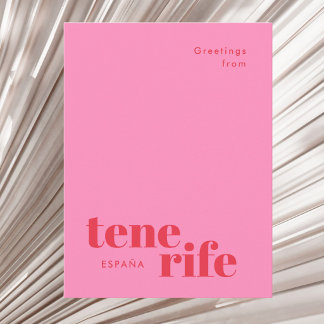 Tenerife Spanien moderne Typografie Postkarte