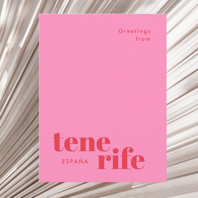 Tenerife Spanien moderne Typografie Postkarte (Von Creator hochgeladen)