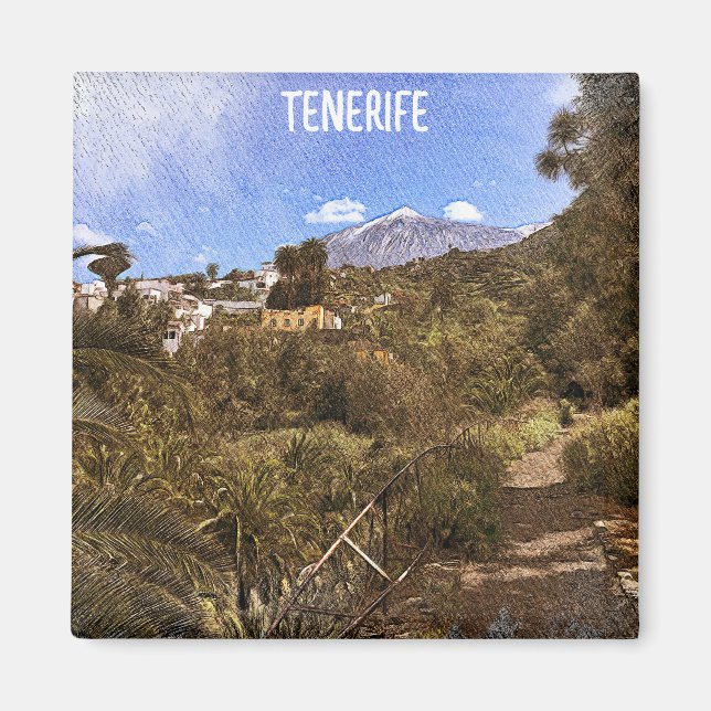 Tenerife Teide Mountain Kanarische Inseln Spanien Magnet (Vorne)