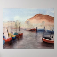 Teneriffa, Hafen WATERCOLOR