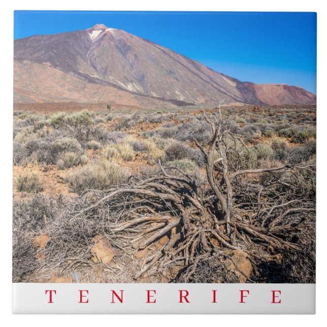 Teneriffa Keramik Teide View Fliese (Vorderseite)