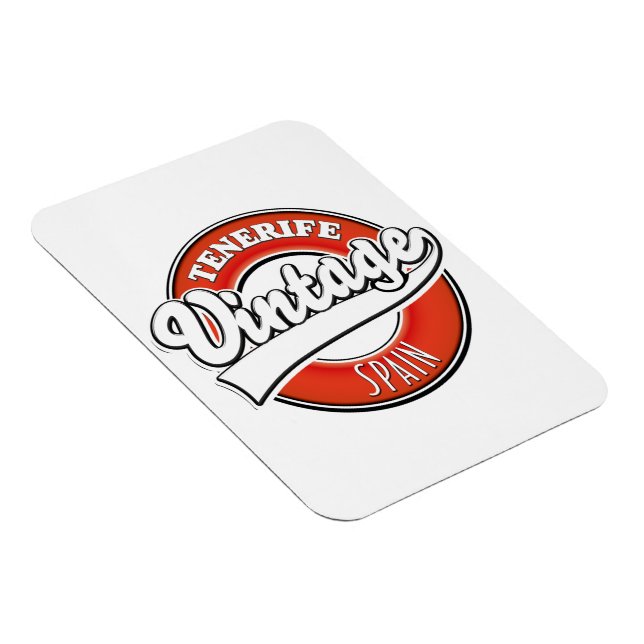 Teneriffa-Spacke-Logo im Vintagen Stil Magnet (Rechte Seite)