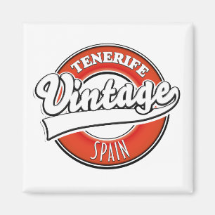 Teneriffa-Spacke-Logo im Vintagen Stil Magnet