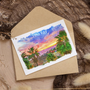 Teneriffa Spanien Kanarische Inseln Vintage Reise Postkarte