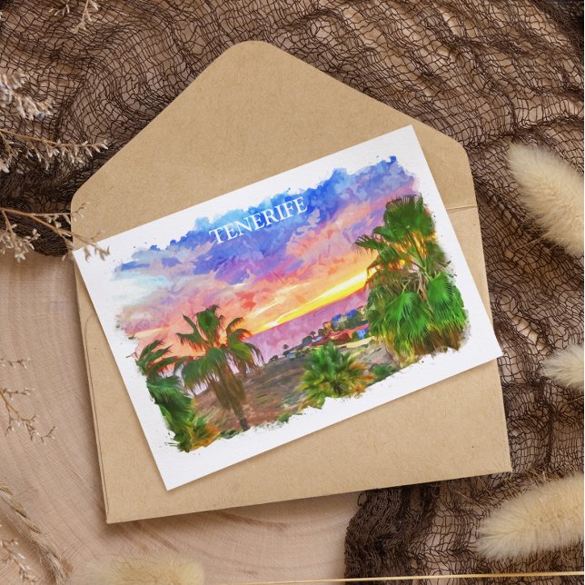 Teneriffa Spanien Kanarische Inseln Vintage Reise Postkarte (tenerife vintage travel postcard)