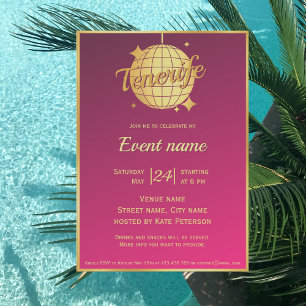Teneriffa Spanien Party Rosa Fest Einladung