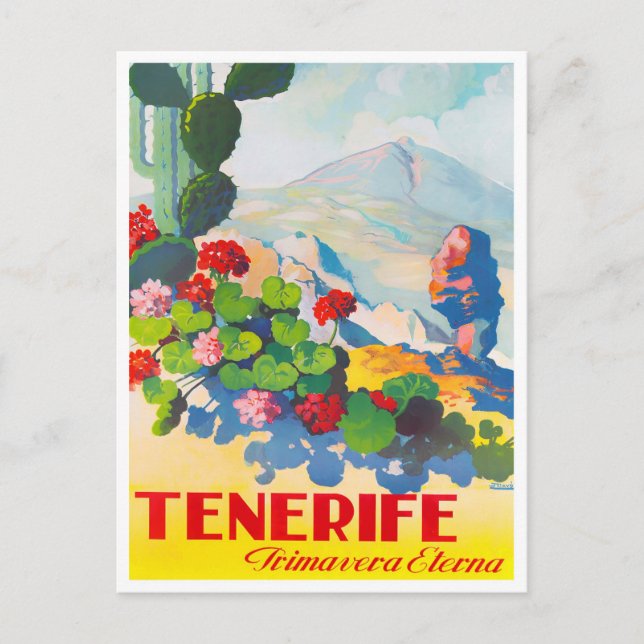 Teneriffa Spanien Vintage Reise Postkarte (Vorderseite)
