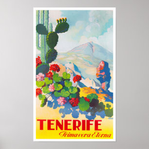 Teneriffa Spanien Vintage Reiseposter Poster