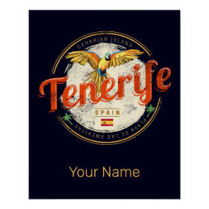 Teneriffa und Parrot Kanarische Inseln Spanien Vin Poster