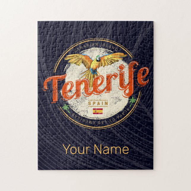 Teneriffa und Parrot Kanarische Inseln Spanien Vin Puzzle (Vertikal)