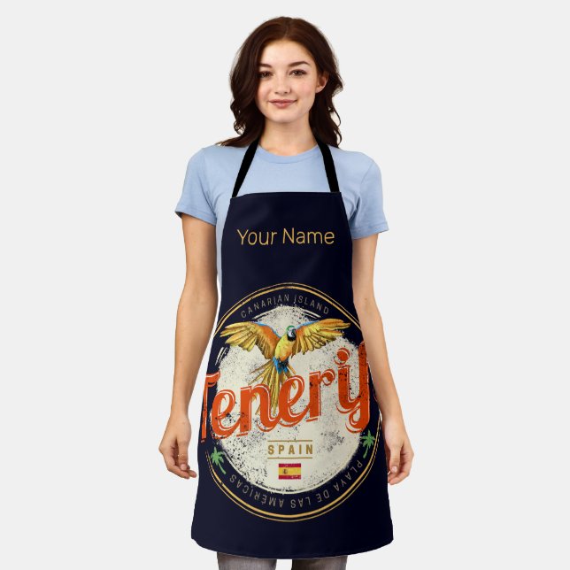 Teneriffa und Parrot Kanarische Inseln Spanien Vin Schürze (Getragen)