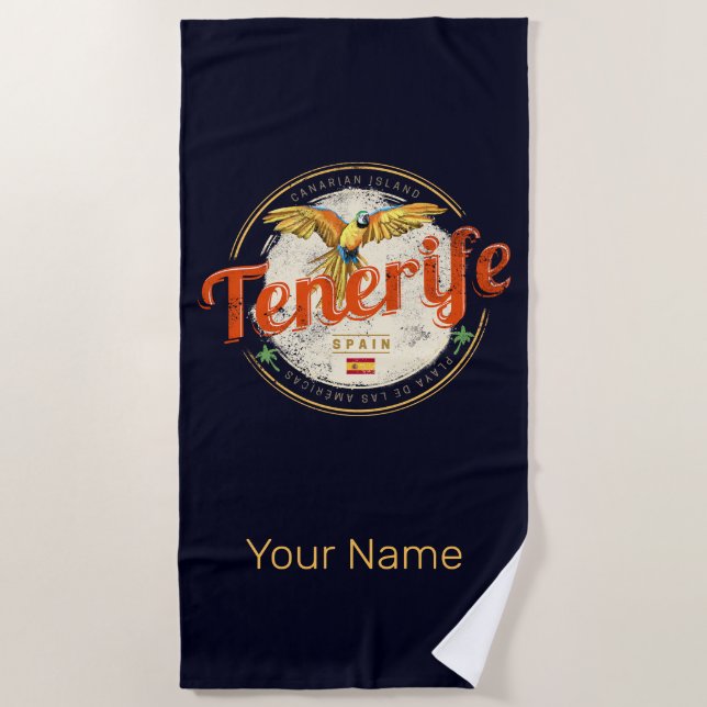 Teneriffa und Parrot Kanarische Inseln Spanien Vin Strandtuch (Vorderseite)