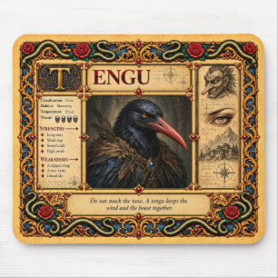 Tengu, mittelalterliche Bestiarien-Kunst Mousepad