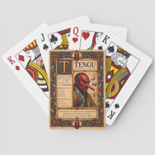 Tengu, mittelalterliche Bestiarien-Kunst Spielkarten