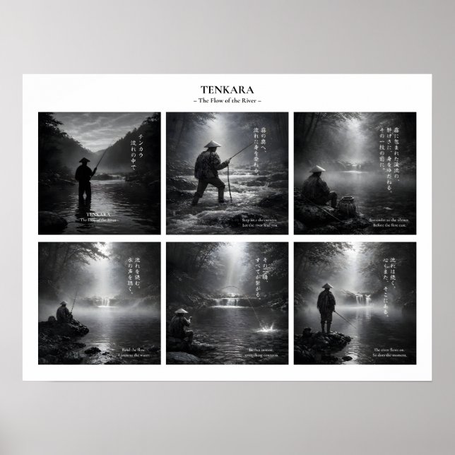 Tenkara-Angeln Wand Kunst Druck (Vorne)