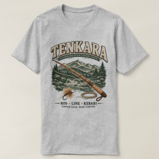 Tenkara – Vintage Japanisches Fliegenfischen Grau T-Shirt