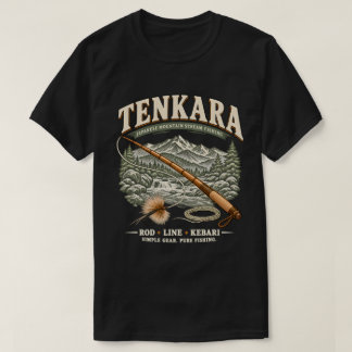 Tenkara – Vintage Japanisches Fliegenfischen Schwa T-Shirt