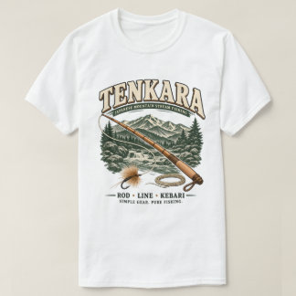 Tenkara – Vintage Japanisches Fliegenfischen Weiß T-Shirt