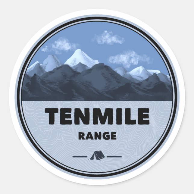 Tenmile Range Colorado Camping Runder Aufkleber (Vorderseite)