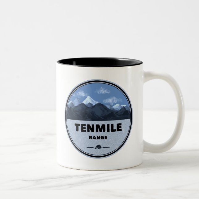 Tenmile Range Colorado Camping Zweifarbige Tasse (Rechts)