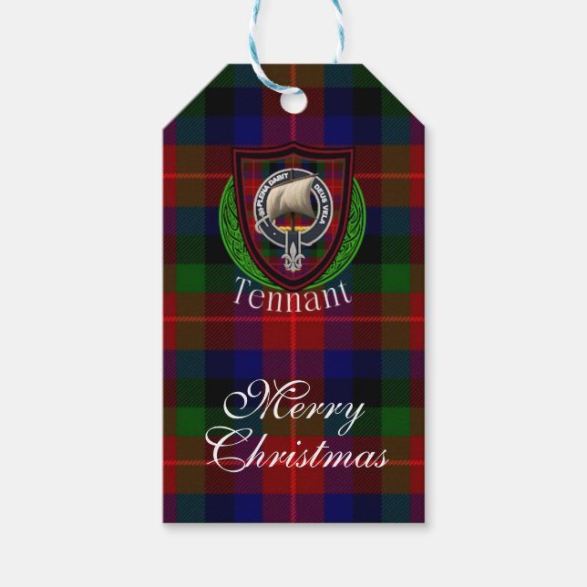 Tennant Scottish Clan Tartan & Crest Geschenkanhänger (Vorderseite)