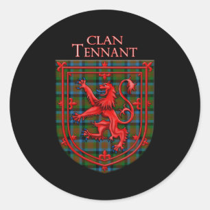 Tennant Tan Scottish Kariert Lion Rampant Runder Aufkleber