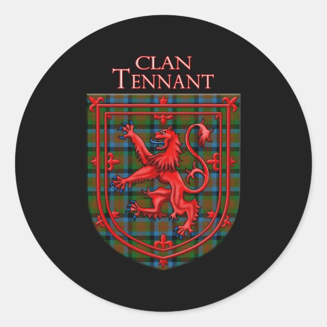 Tennant Tan Scottish Kariert Lion Rampant Runder Aufkleber (Vorderseite)
