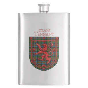Tennant Tartan Scottish Kariert Lion Rampant Flachmann