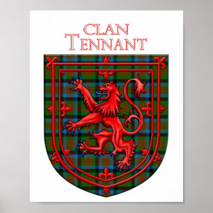 Tennant Tartan Scottish Kariert Lion Rampant Poster