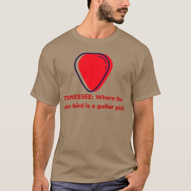 Tennesse Wo der Staat Bird ist ein Plektrum T-Shirt (Vorderseite)