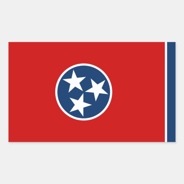 Tennesseanfahne, Flagge von Tennessee Rechteckiger Aufkleber (Vorderseite)