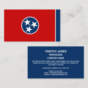 Tennesseanfahne, Flagge von Tennessee Visitenkarte