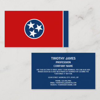 Tennesseanfahne, Flagge von Tennessee Visitenkarte
